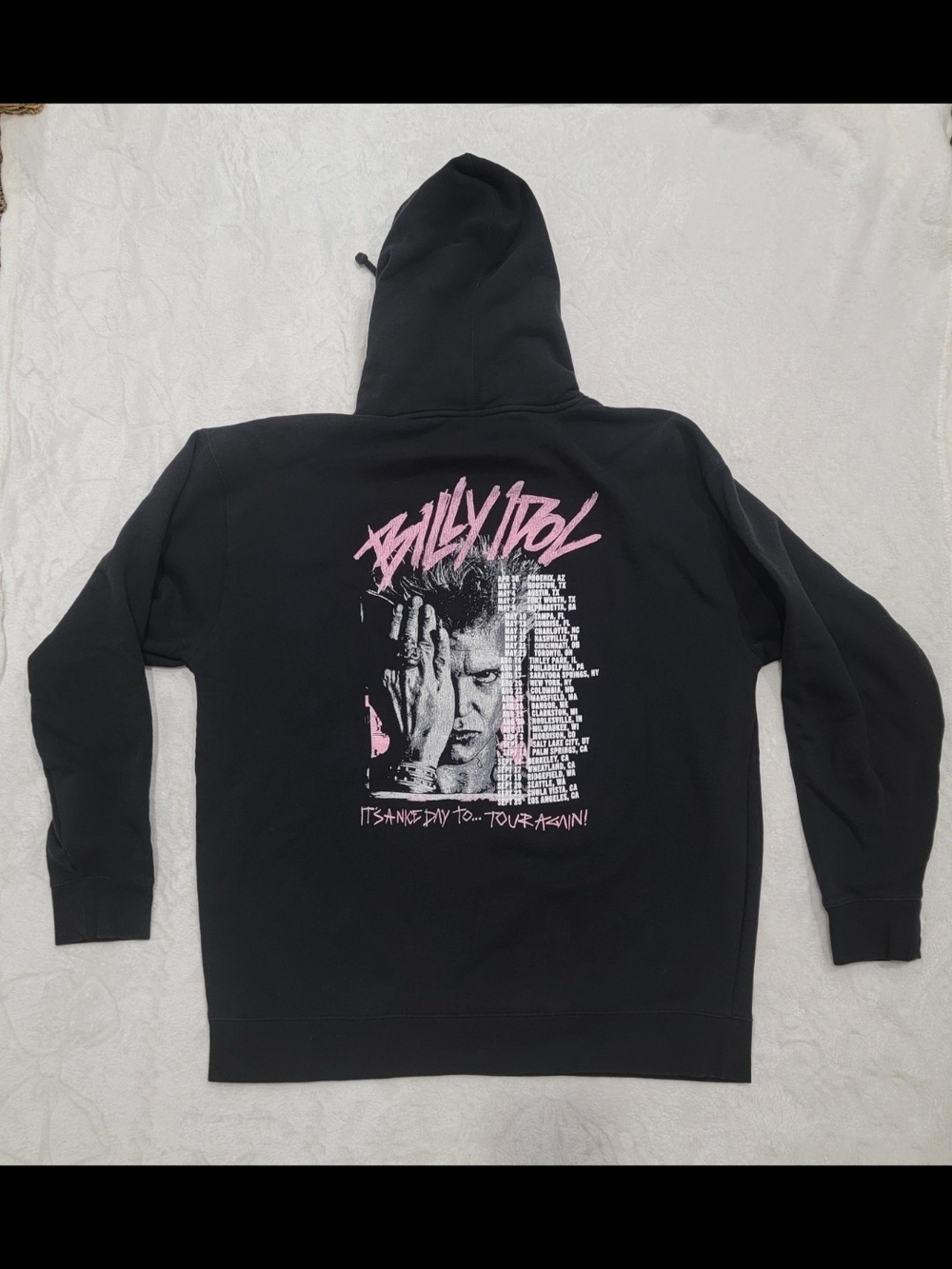 Billy Idol Pink Scratch 2025 NA Tour Hoodie